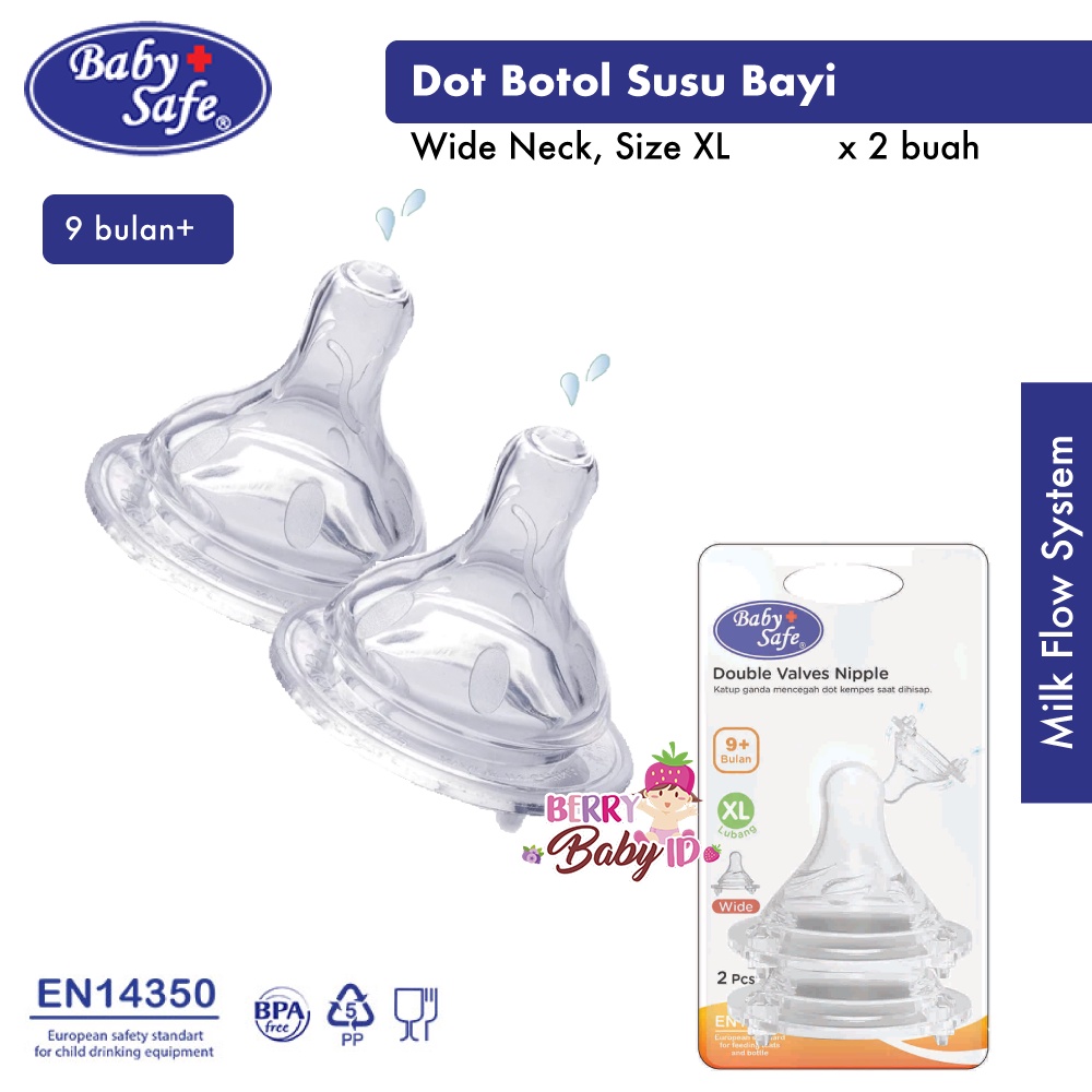 Baby Safe Dot Botol Susu Bayi Wide Neck Nipple Teat Baby Bottle BBS106 Berry Mart