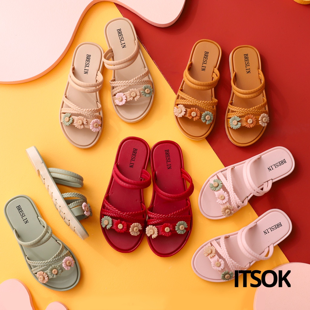 ITSOK SANDAL ANAK MOTIF BUNGA / SANDAL ANAK KOREA / SANDAL ANAK MURAH