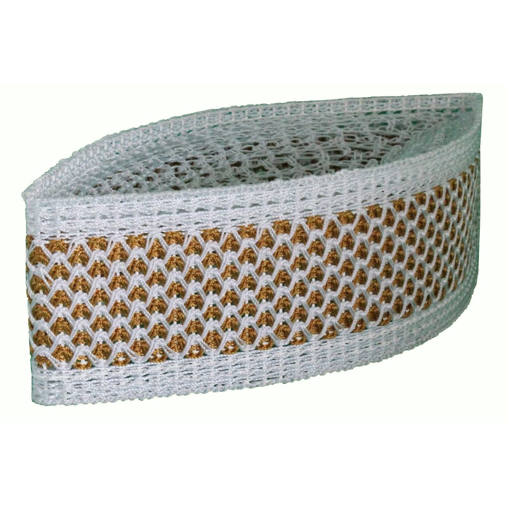 Peci Rajut Dewasa Putih motif Krem - Kopiah Rajut Klasik - Songkok Rajut Premium - Peci Handmade