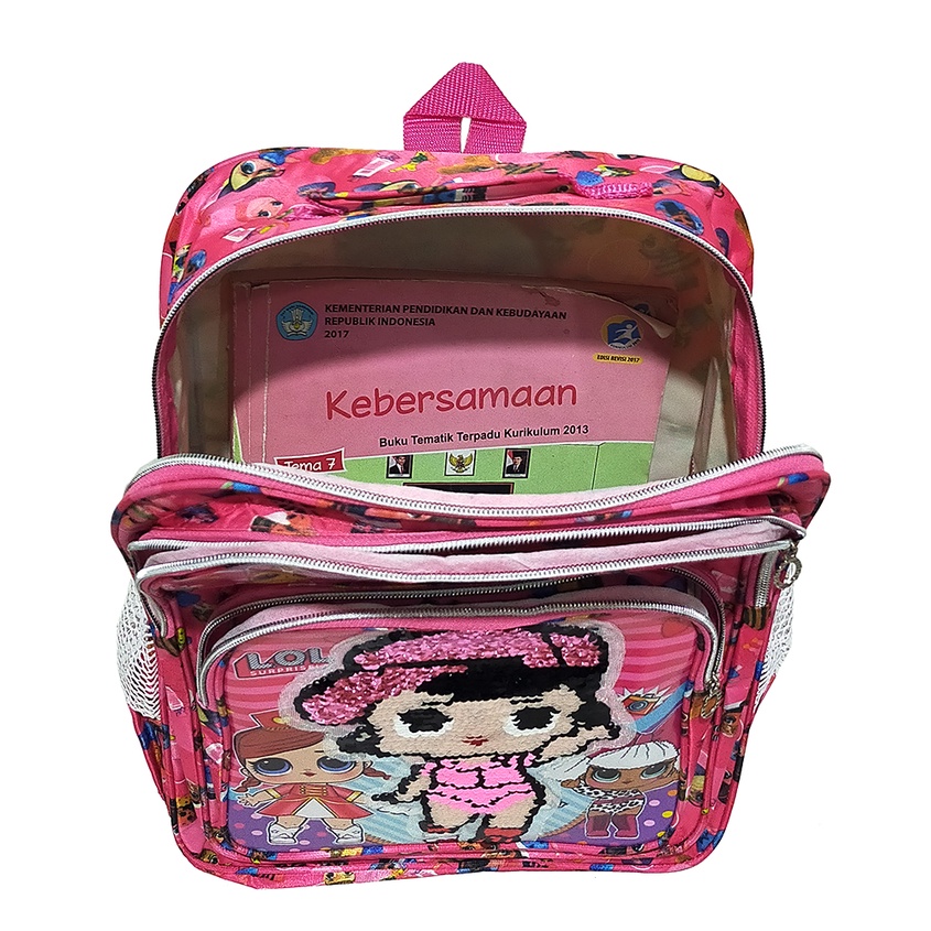 Tas Anak Ransel SEQUIN LOL - Tas Ransel Anak Sekolah SD Usap Karakter LOL