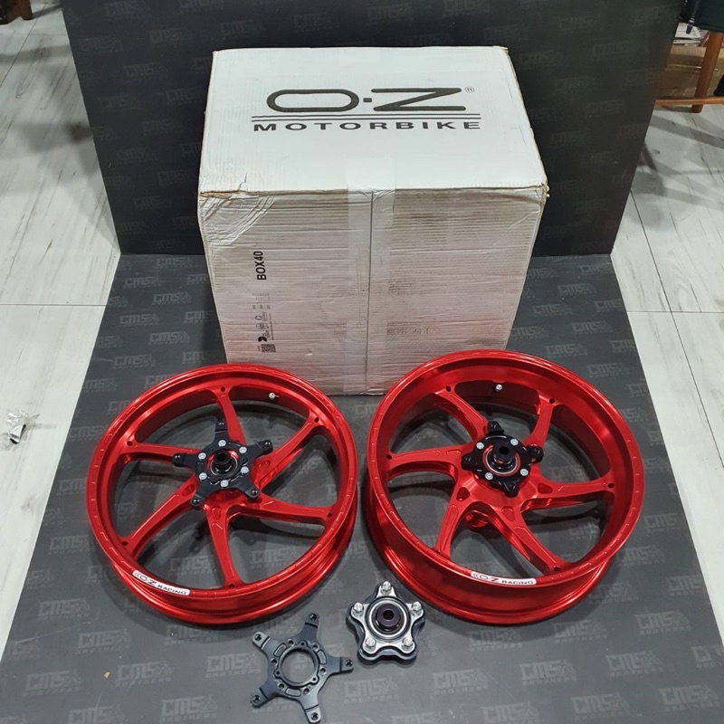 Velg OZ Racing OZ Gass Kawasaki ZX25R ZX25 Forged Rims Double Disc Ori Italy Merah