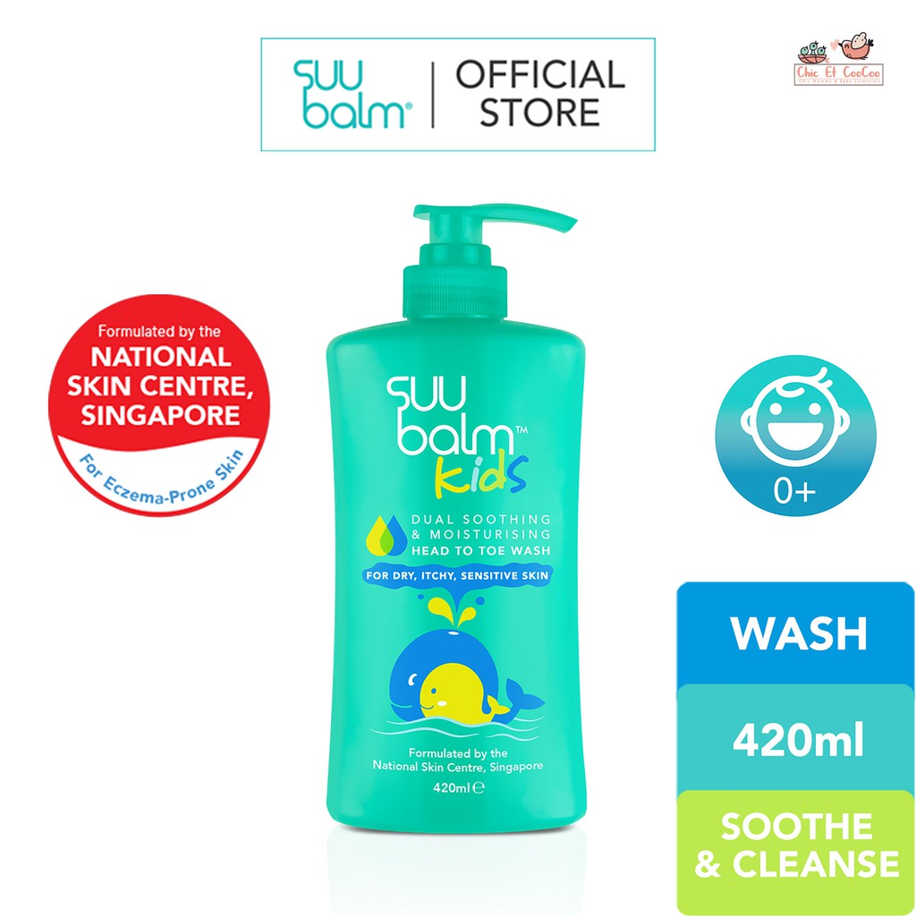 SuuBalm - Body Wash Baby/Kids - Dual Soothing & Moisturising Cream Body Wash 420 ml