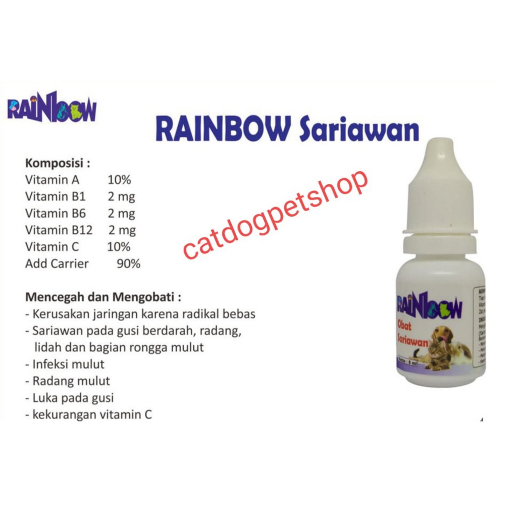 Rainbow Obat Sariawan Cat &amp; Dog 8 ml - Obat Sariawan Hewan