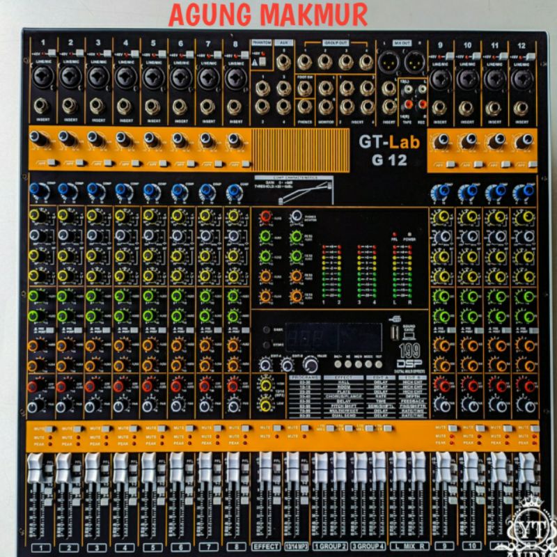 MIXER GT LAB G12 TERBARU 12 CHANNEL ORIGINAL RDW + COMPRESS