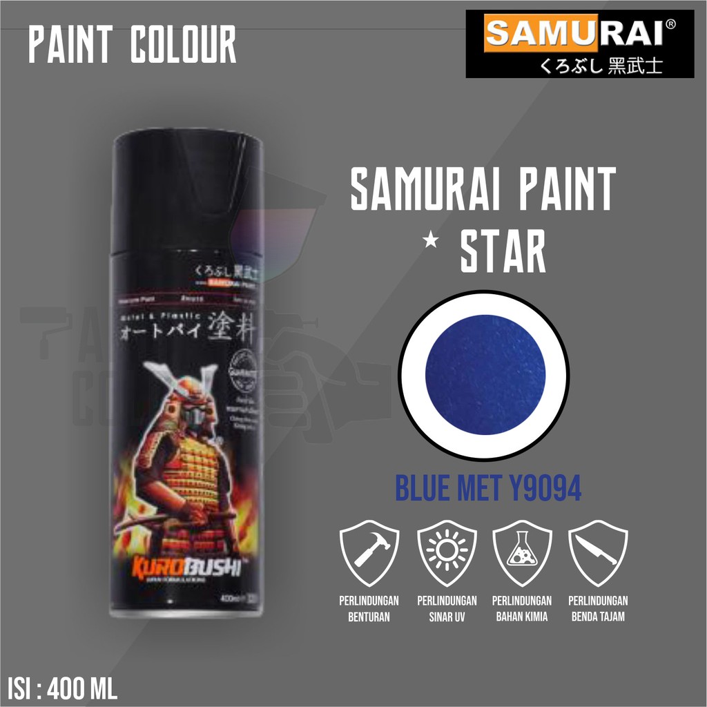 Samurai Paint Y9094* Blue Met Cat Semprot/Pylox/Motor/Gundam