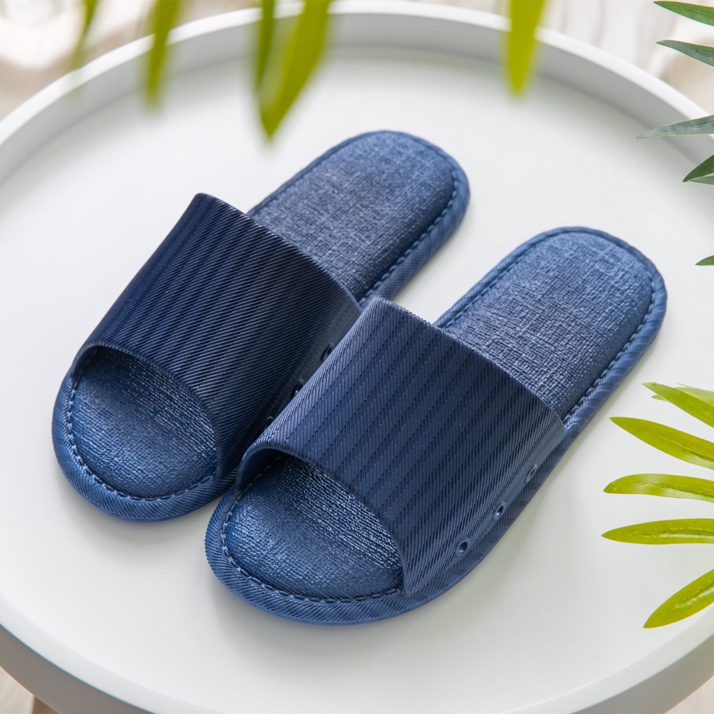 STT Sandal Slop Karet Polos 6500 Sendal Rumah Berkualitas Motif Garis Zigzag Sendal Kamar Mandi EVA Empuk Sendal Karet Couple Garis Home Slipper Anti Slip Wanita Pria Gaya Korea Murah Import-6