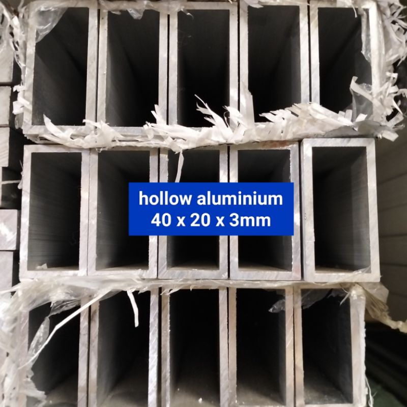 Hollow aluminium 40 x 20 x 3mm / holo alumunium harga per 10cm