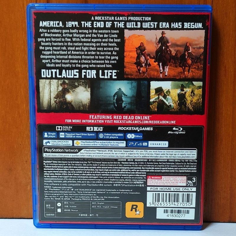 Red Dead Redemption 2 PS4 Kaset RDR II PS 4 5 Playstation CD BD Game Games Red Death Redemtion Rockstar Reddead reddeath redem tion reddead2 coboy gta kuda mainan petualangan
