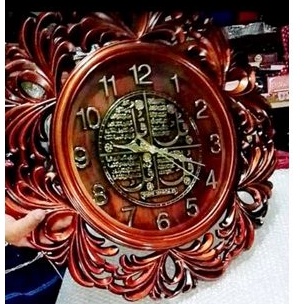 Jam Dinding Kaligrafi Besar Motif Kayu Diameter 54cm Nikko 8871