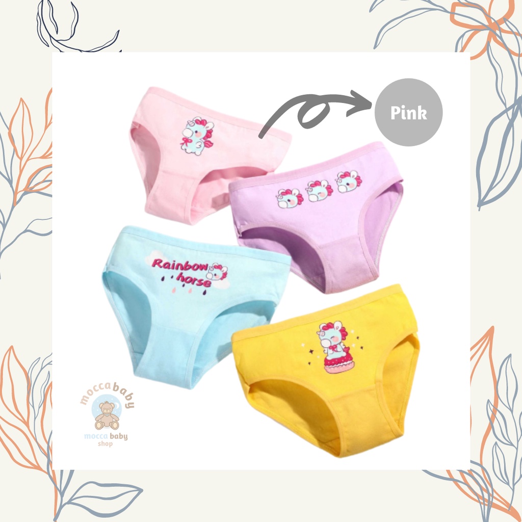 MBSS - XING DAILY CD UNICORN HORSE STG celana dalam anak perempuan bahan katun halus 2-12 Tahun