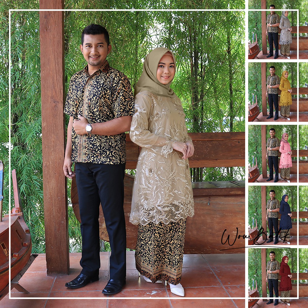 (ORI _6 VARIAN WARNA) WOU BATIK COUPLE AMALIA BROKAT