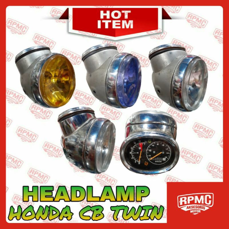 HEADLAMP CB 200 LAMPU DEPAN UTAMA SET KUNCI KONTAK SPEEDOMETER MODIFIKASI HONDA CB GL MEGAPRO TIGER