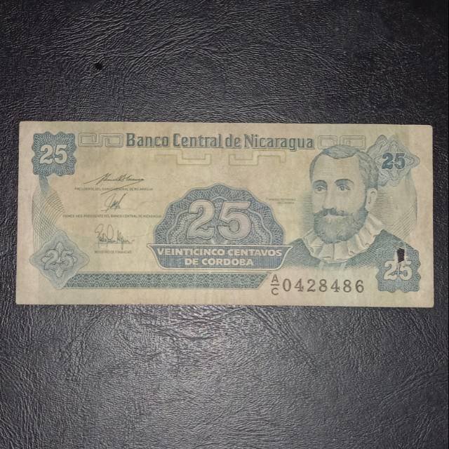 

Uang kertas kuno Nicaragua 25 Cordoba