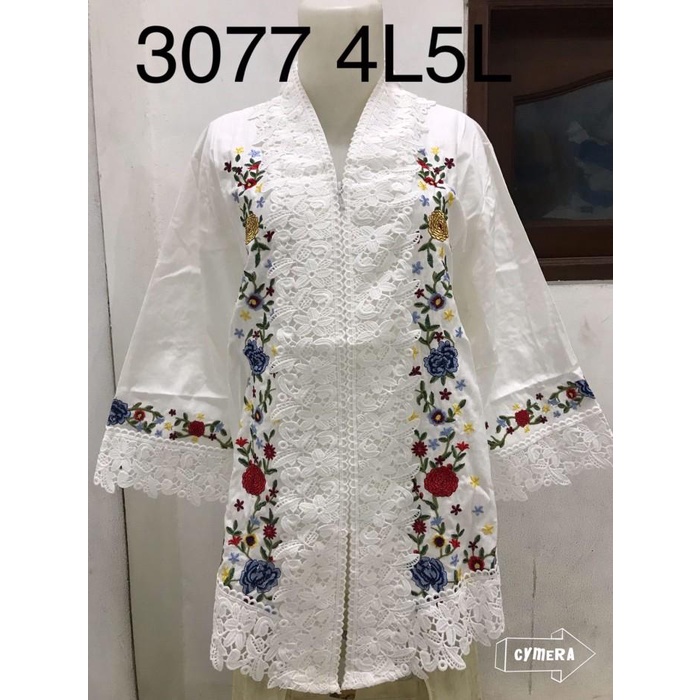 Kebaya Alexuez Bordir Biru Jumbo Putih 093