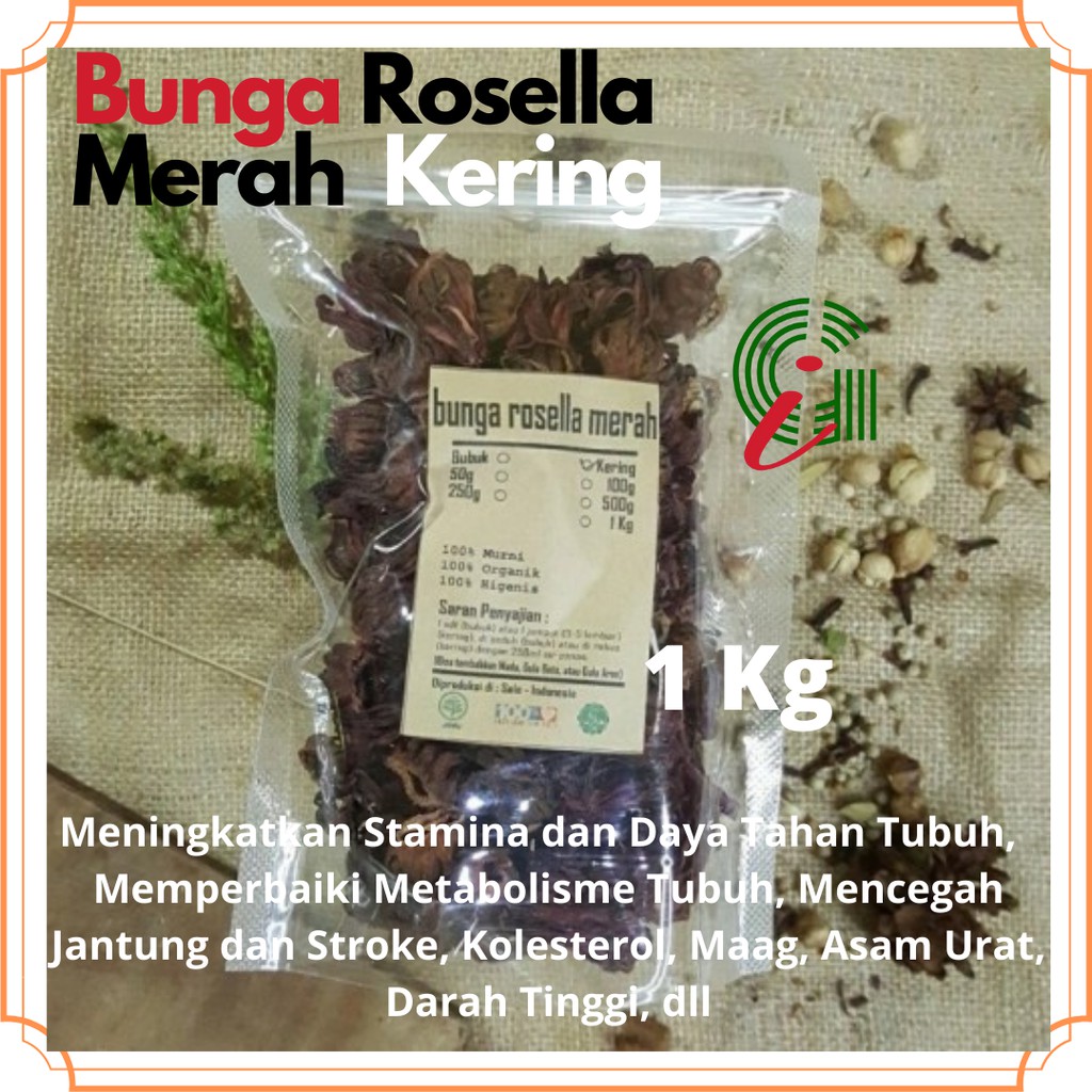 

TEH SEDUH!! Bunga Rosella Kering 1Kg, Hibiscus Sabdariffah, Obat Jantung dan Stroke, Anti Kanker