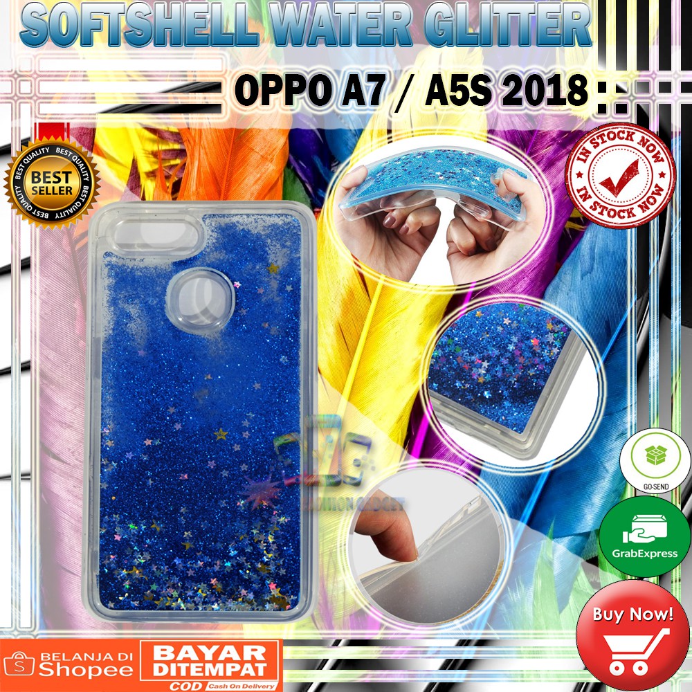 Silikon Oppo A7 2018 A5S KASING OPPO A37 NEO 9 XIAOMI REDMI 4X Water Glitter Casing KESING SOFT CASE