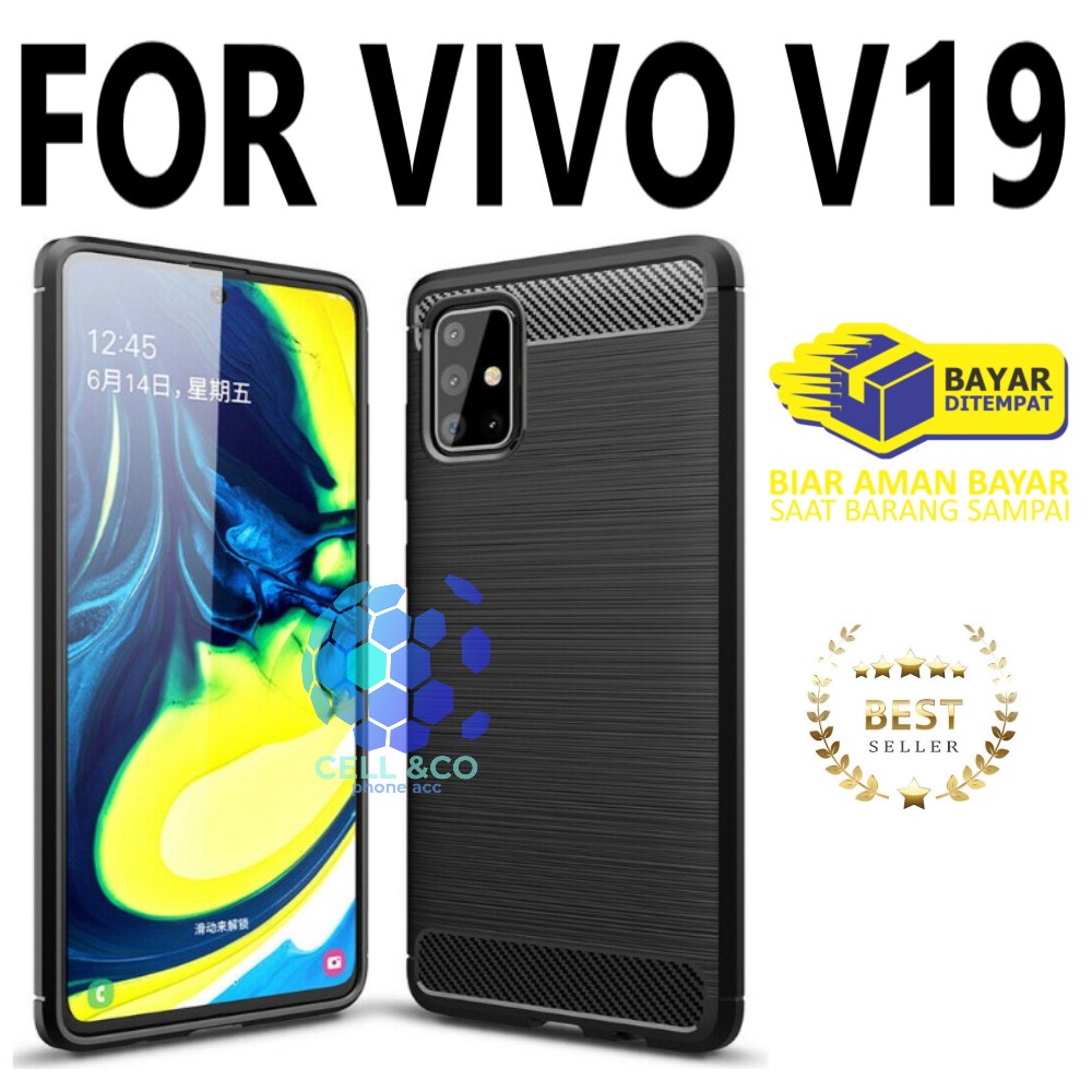 CASE CARBON VIVO V19 casing hp silikon softcase case premium carbon cover