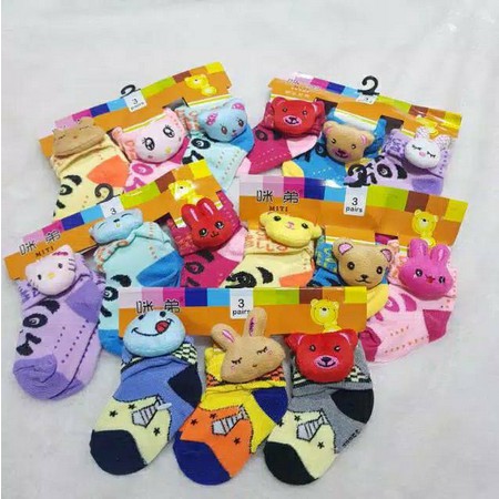 KAOS KAKI BAYI BONEKA SAMPING ISI 3PCS - KAOS KAKI BAYI BONEKA MURAH BERKUALITAS