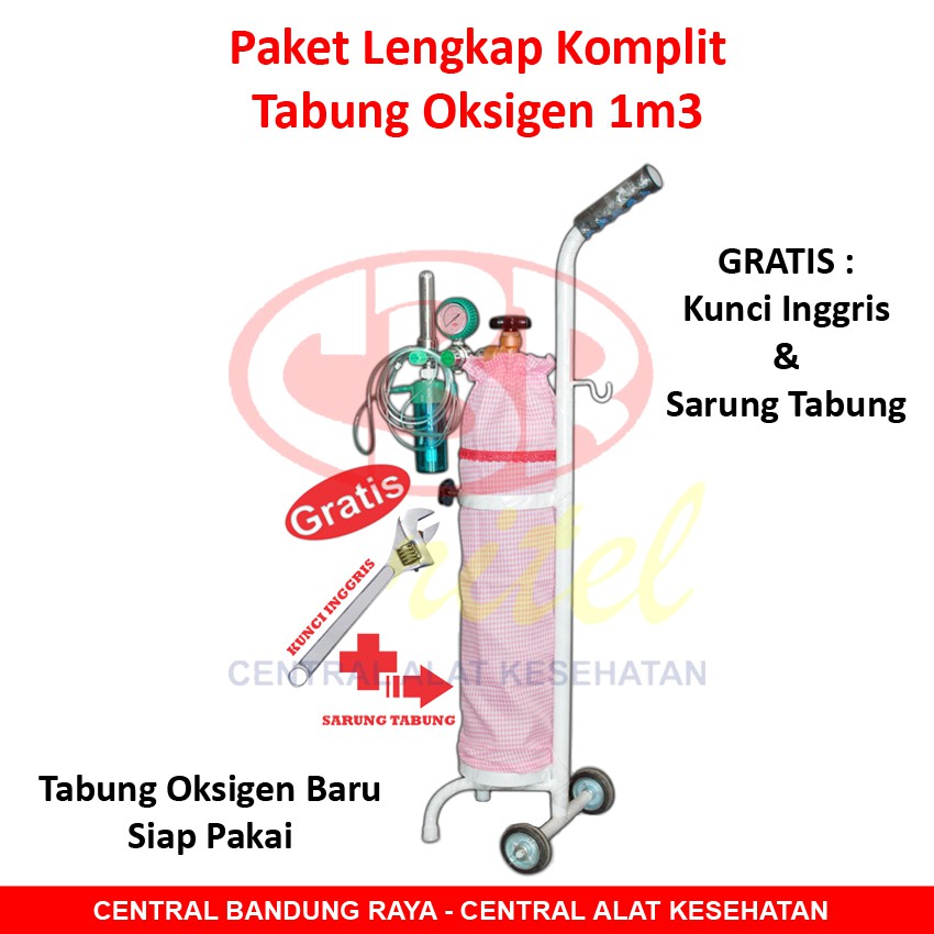 Jual Paket Lengkap Komplit Tabung Oksigen O2 Ukuran 1m3 Siap Pakai Shopee Indonesia 