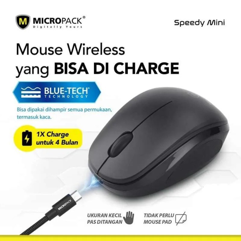 Micropack Rechargeable Blue-Tech Mouse BT-751C Mouse WIRELESS bisa Cas