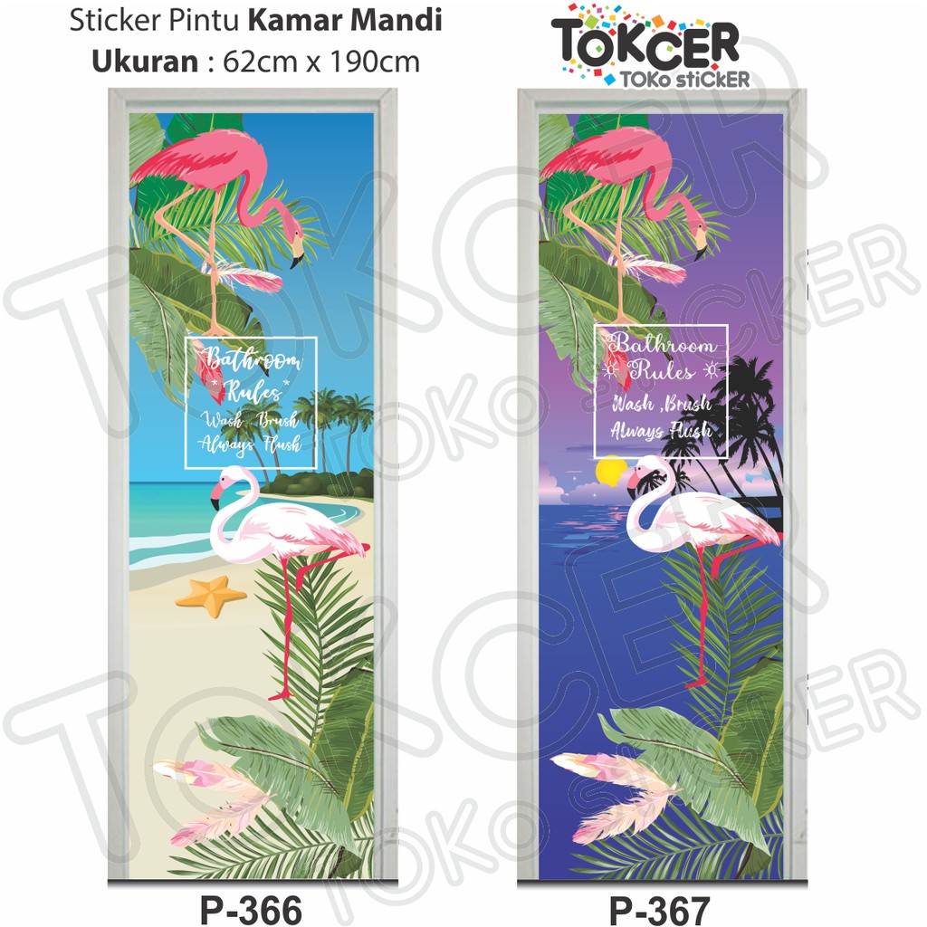 Stiker TOILET/Pintu Kamar Mandi Flamingo
