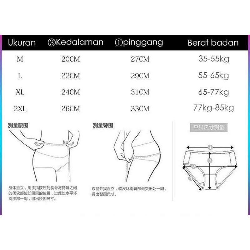 LINGERIEMASTER - (C-18) Celana Dalam HIGH WAIST Sutra Wanita Brief Underwear CD Silk Lembut Wanita-6