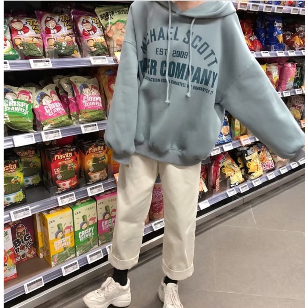 sweater hoodie wanita / PAPER HOODIE OVERSIZE SWEATER / sweater wanita terbaru-2