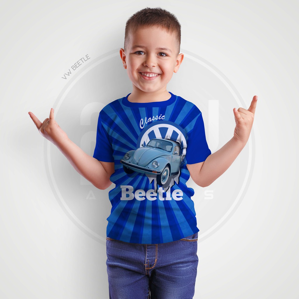 KAOS PRINT ANAK ARTEES VW BEETLE BLUE LIMITED