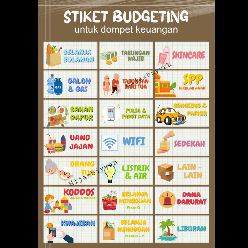 

Stiker Budgeting Dompet Keuangan Organizer Bulanan