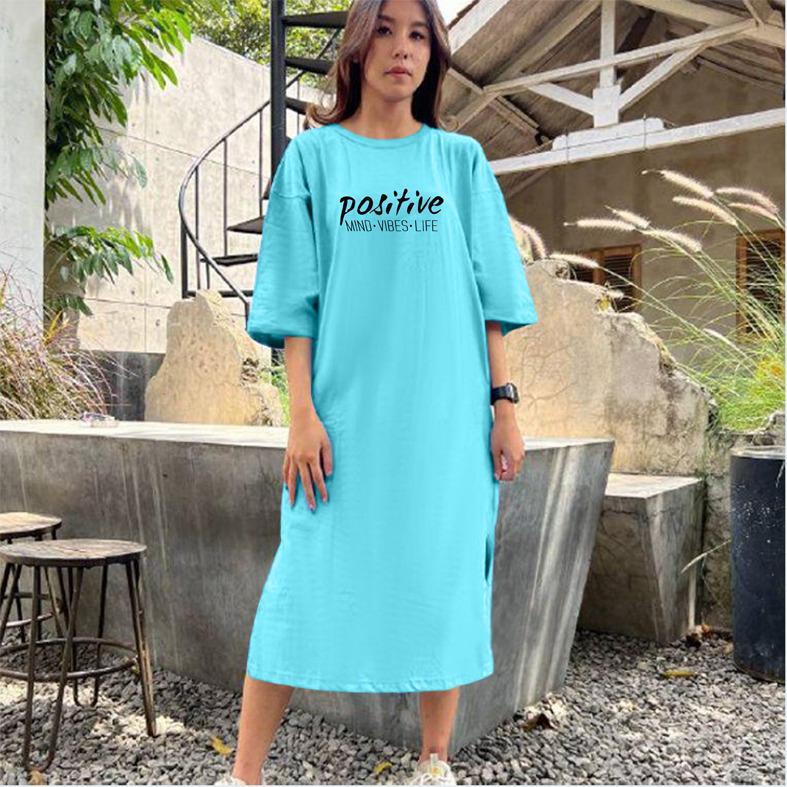 Baju Dress Oversize Tunik Premium Oversized Dress Tshirt POSITIVE