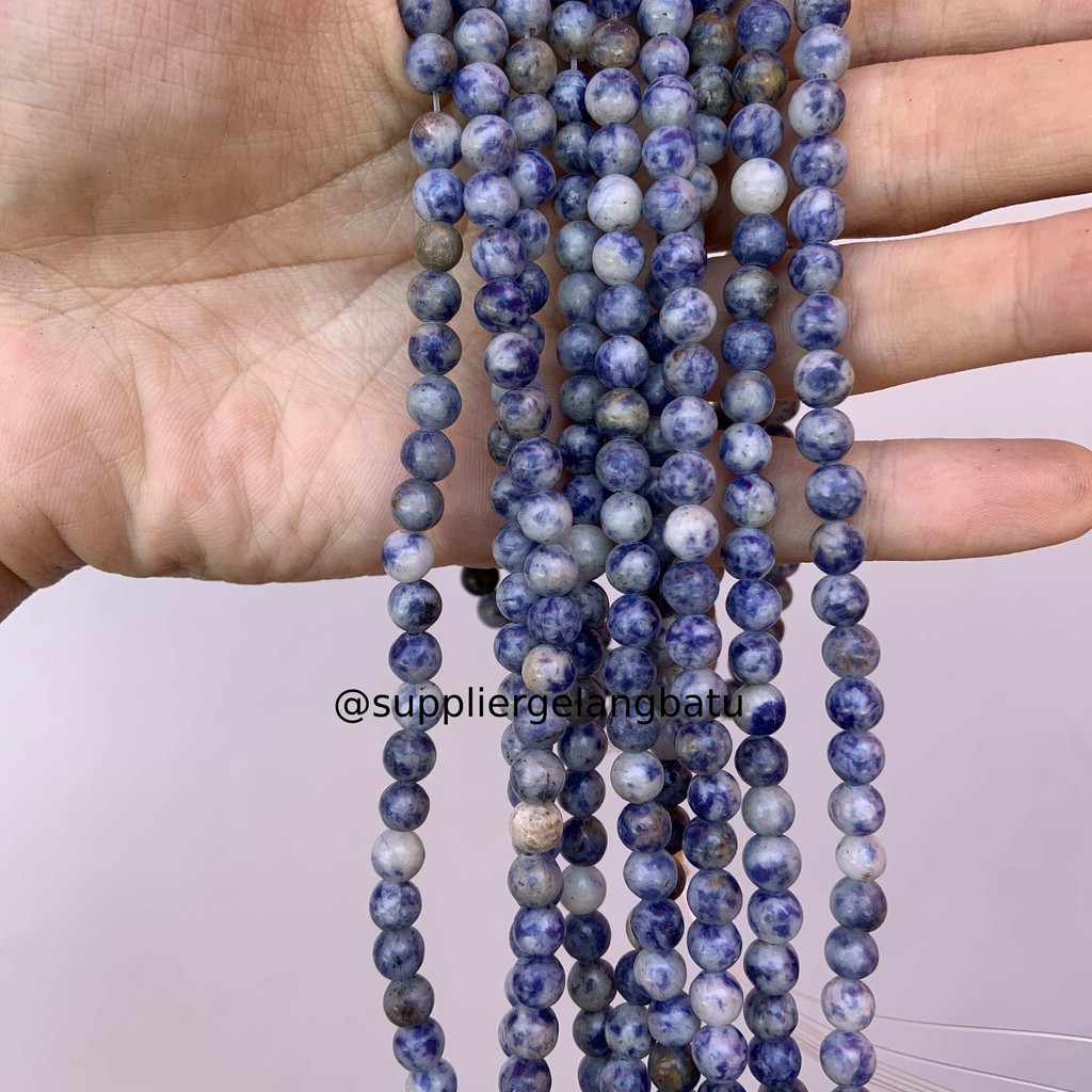 bahan craft gelang kalung sodalite renceng akik alam asli natural 6mm