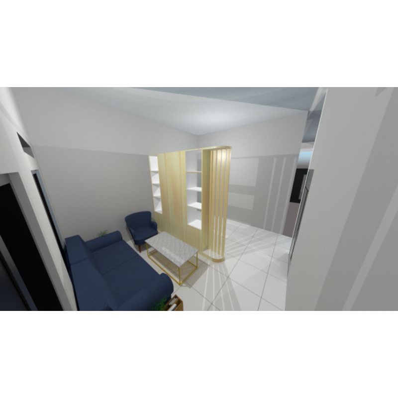 Almari TV minimalis penyekat ruang tamu