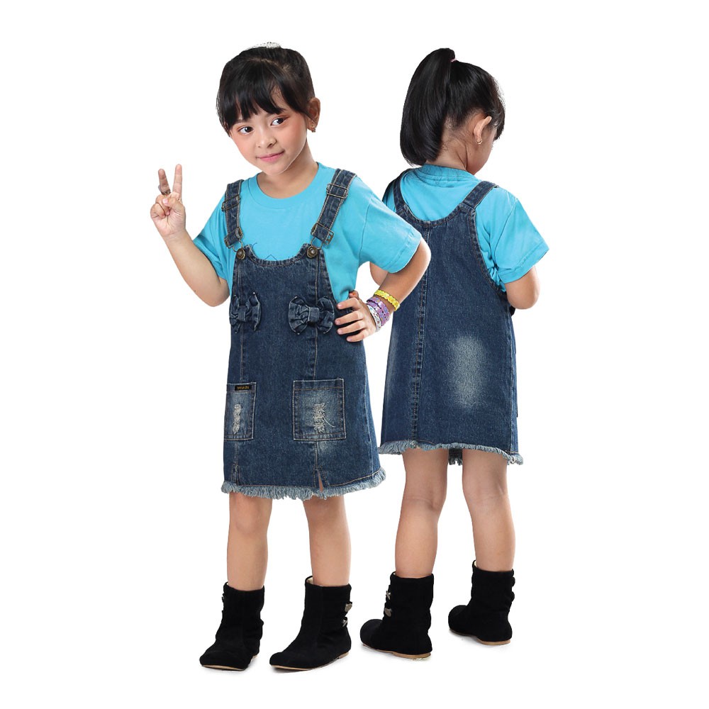 Overall jeans rok pendek levis jumpsuit baju kodok anak perempuan denim DIK7CG