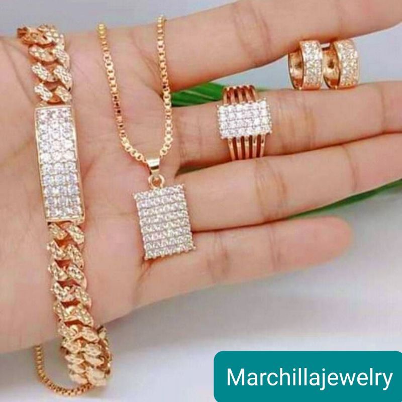 SET PERHIASAN WANITA DEWASA LAPIS EMAS XUPING FULL PERMATA ZIRCON