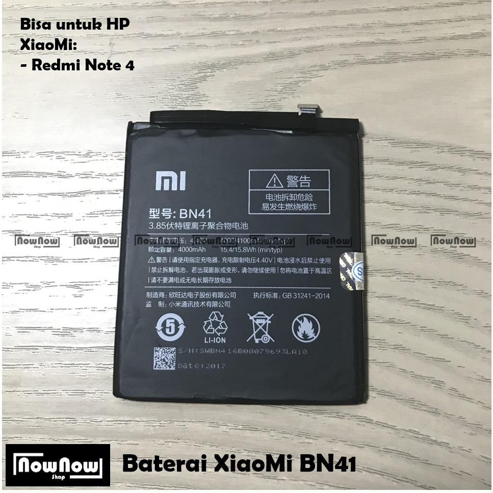 Baterai XiaoMi Redmi Note 4 BN41 Mediatek Original Batre Batrai Battery HP