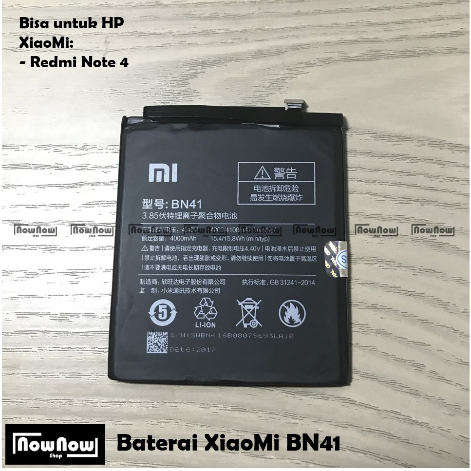 Baterai XiaoMi Redmi Note 4 BN41 Original Batre Battery