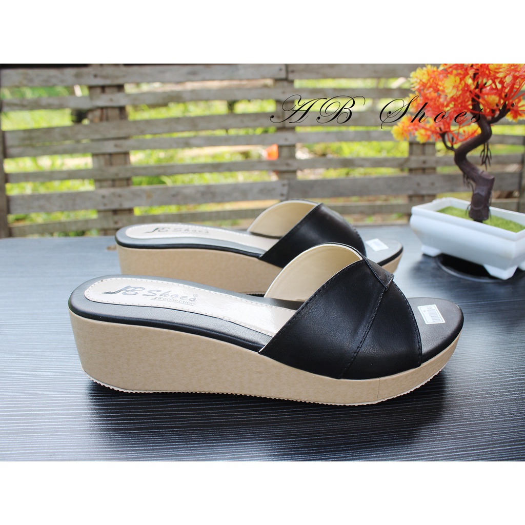 Sandal Wedges Wanita 5 cm Sandal Wanita kokop Hitam Terbaru