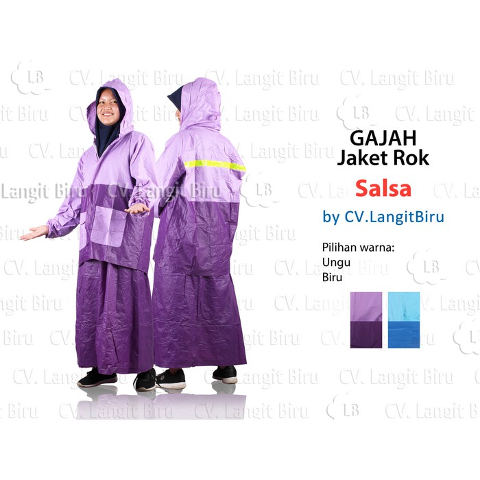 Jas Hujan Rok SALSA Setelan Perempuan Wanita Jaket Mantel Jas Hujan Rok SALSA Setelan Perempuan Wanita Jaket Mantel