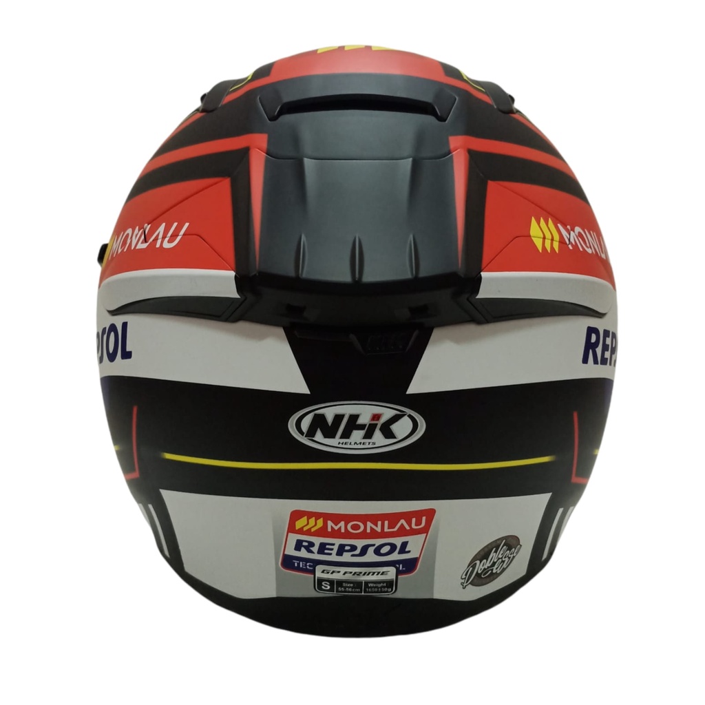 HELM NHK FULL FACE NHK GP PRIME MOTIF MONLAU BLACK RED DOFF