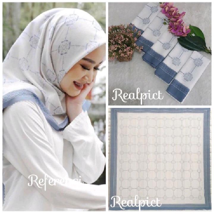 Jilbab Segi Empat Voal Motif