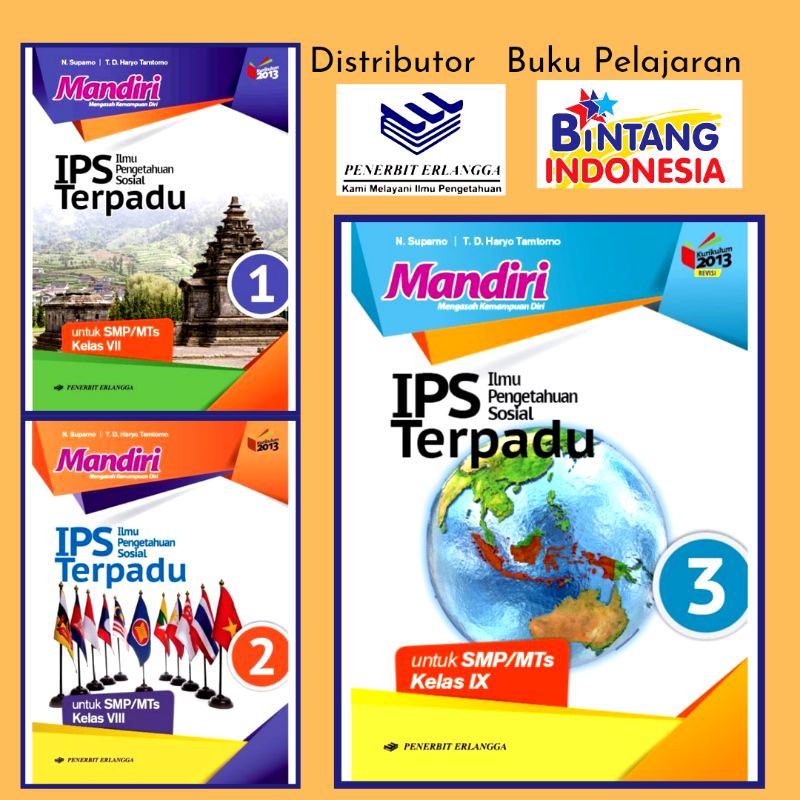 Erlangga - Buku Pelajaran Mandiri IPS Terpadu Kelas 1,2,3 SMP/MTs Kurikulum 2013 Revisi