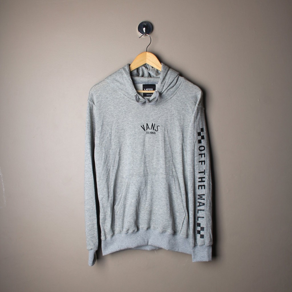 HOODIE JAKET VANS OFF THE WALL EMBROIDERED GREY IREN IND
