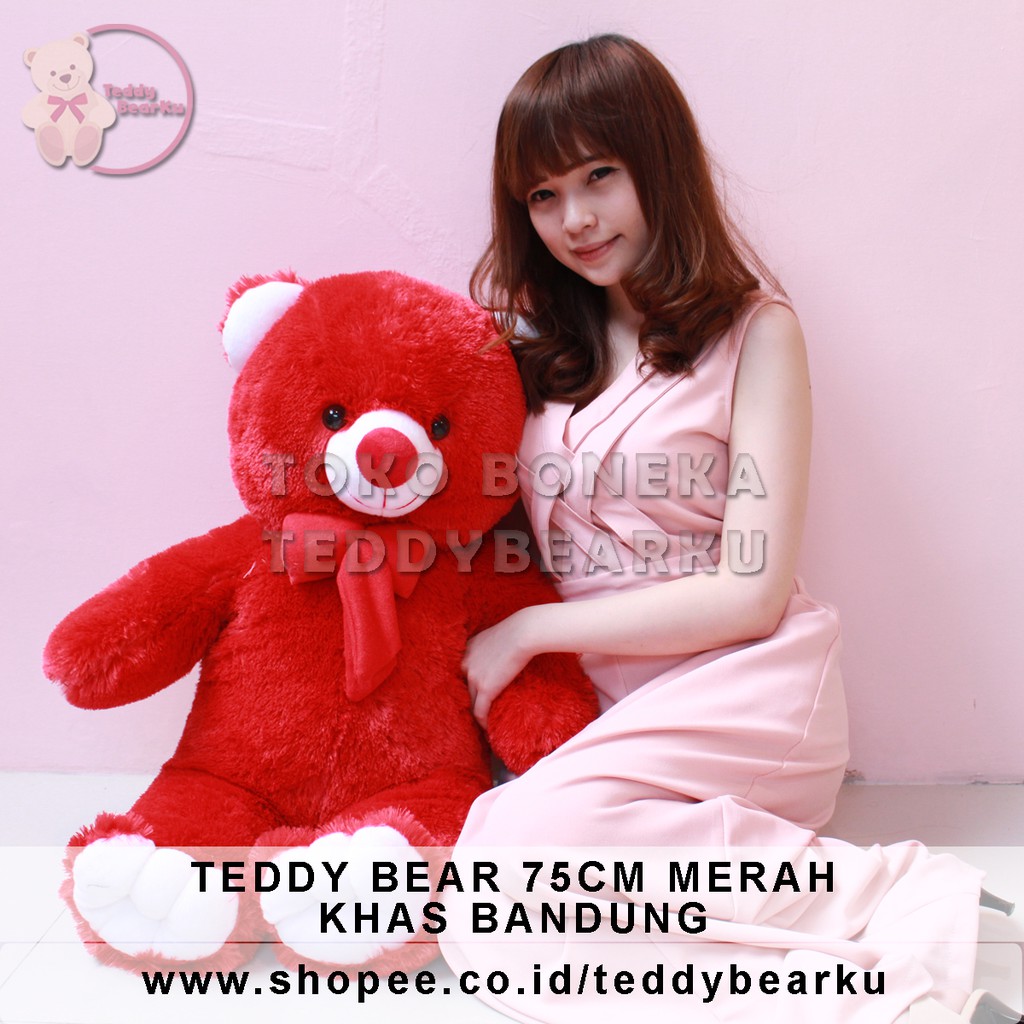 TEDDY BEAR 75CM XL MINIATUR KHAS BANDUNG MERAH [TB75RD]