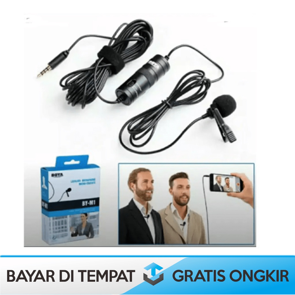 MIKROFON BOYA CLIP ON BOYA BY-M1 LAVALIER WITH 3.5MM AUDIO JACK MURAH