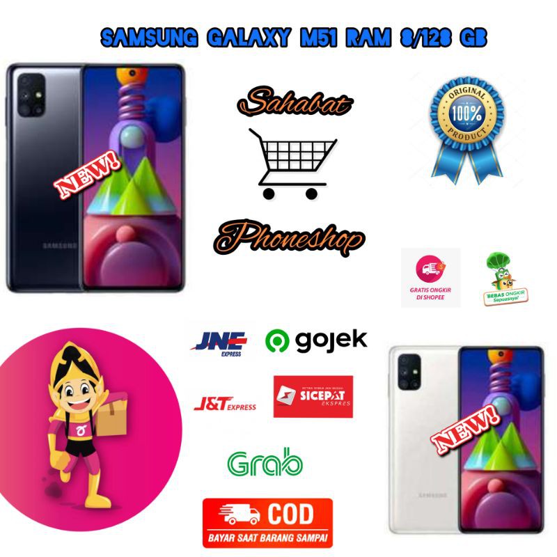 SAMSUNG GALAXY M51 RAM 8/128 GB GARANSI RESMI