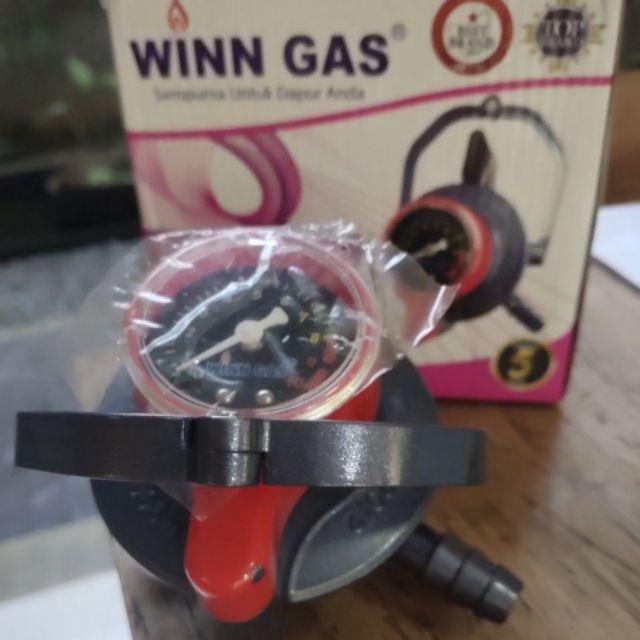 Regulator Winn Gas W-900 M Regulator Gas Lpg Pengaman Triple Lock Dan Meteran W900m
