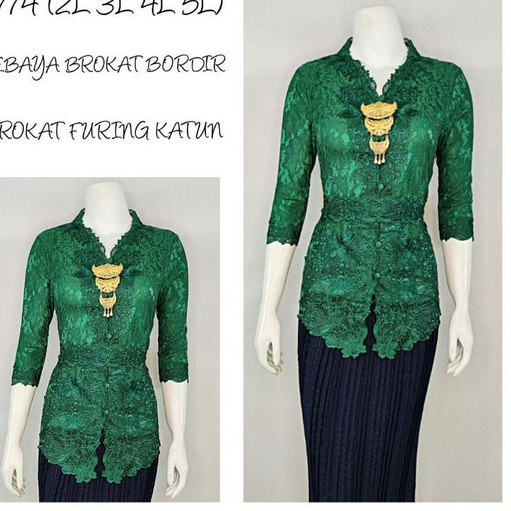 ♜ Indah KEBAYA BRUKAT BORDIR ENCIM JUMBO MODERN LENGAN 7/8 BORDIR SENADA FURING KATUN KEBAYA WISUDA 