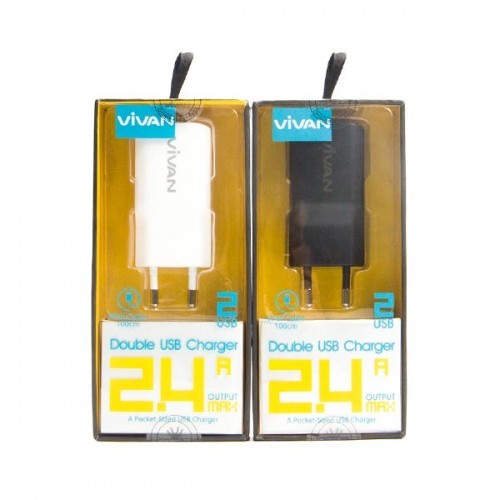 VIVAN 2.4A Charger Dual Output USB for All Phone