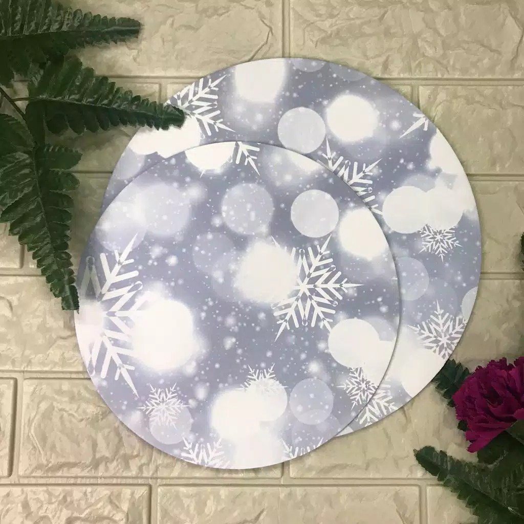 Nicole Creations Premium Cake Boards Round Dreamy Snowflakes | Tatakan Kue | Alas Kue