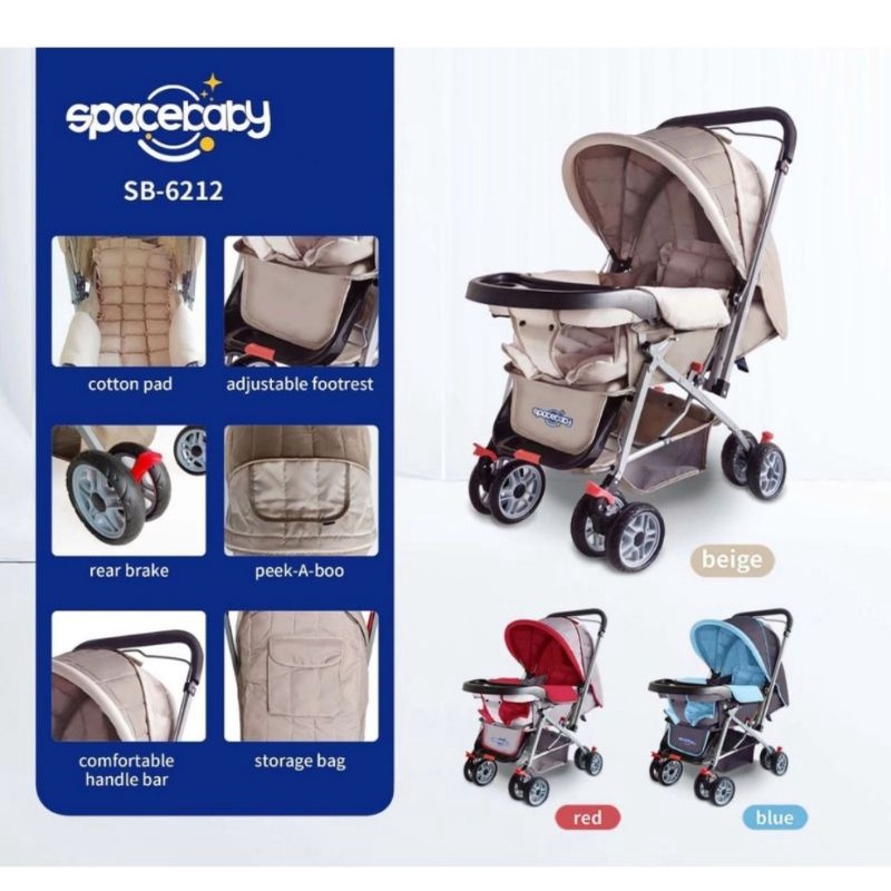 Stroller Spacebaby by pacific SB 6212 &amp; SB 6215 Kereta Bayi